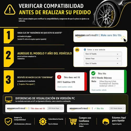 Vista 7 de TUCAREST 513310 (con 29 ranuras) Cojinete de rueda delantera y conjunto de cubo compatible con 2007-2012 Ni-ssan Altima 2.5L 4 ruedas ABS /2003-2007