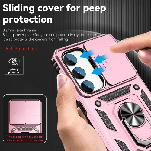 Vista 4 de HNHYGETE Funda para Samsung S23 con protector de pantalla HD: [grado militar de 20 pies probada en caídas] Funda protectora a prueba de golpes