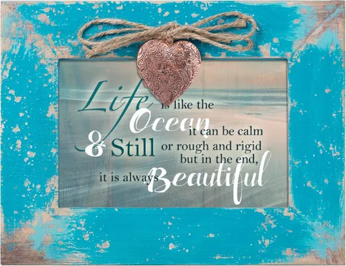 Vista 2 de Cottage Garden Caja de música Life Like Ocean Beautiful Calm Still Teal Distressed Jewelry Music Box Plays Wonderful World