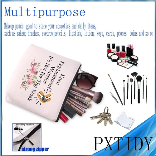 Vista 4 de PXTIDY Reemplazo de rodilla Guerrero Regalo Cirugía de Rodilla Recuperación Bolsa Cosmética Artroplastia Artroplastia Guerrero Mamá Esposa Regalo