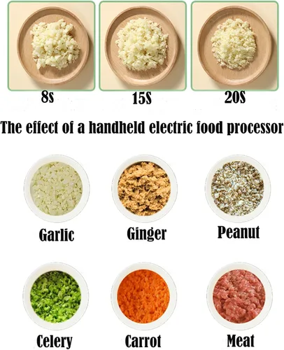 Vista 8 de 5 en 1 máquina de corte de verduras eléctrica portátil de mano, cortador eléctrico de verduras, máquina de corte y trituración eléctrica