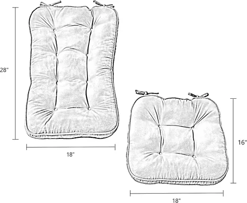 Vista 6 de South Pine Porch Hampton Jumbo - Juego de 2 cojines para sillas mecedoras, color borgoña
