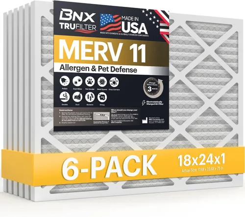 Vista 22 de BNX TruFilter - Filtro de aire MERV 11 de 10 x 10 x 1 pulgadas (paquete de 4) – Fabricado en Estados Unidos – Defensa contra Alérgenos Filtros
