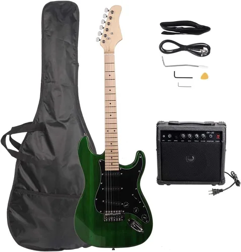 Vista 11 de Vasitelan - Guitarra eléctrica de 39 pulgadas, kit completo de iniciación Rojo