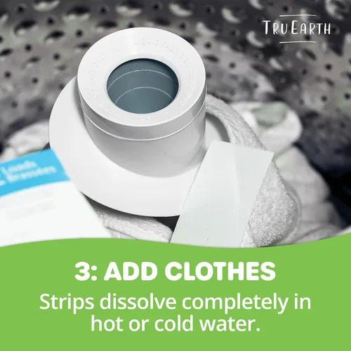 Vista 5 de Tru Earth Hojas de detergente compacto para ropa seco, sin perfume, hasta 768 cargas (384 unidades), sin parabenos, detergente sin líquido Eco-Strip