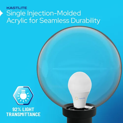 Vista 4 de KASTLITE Accesorio de iluminación combinado de poste de lámpara Lente acrílica transparente de 10 pulgadas con instalador negro y montaje