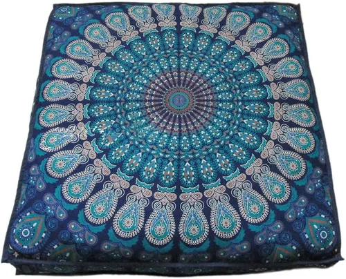 Vista 51 de ICC - Funda de cojín cuadrada grande de algodón con diseño de mandala, funda de almohada hippie, funda de almohada para el suelo con cremallera