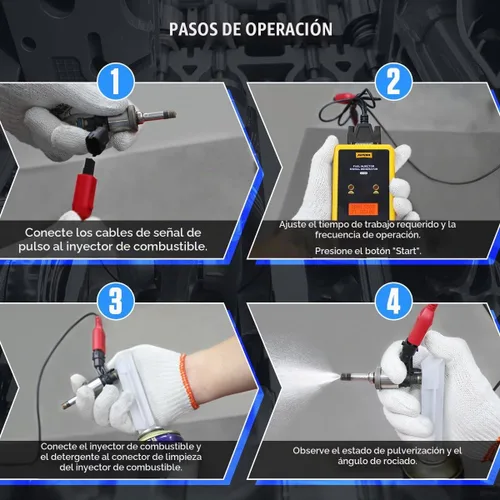 Vista 2 de AUTOOL Probador y limpiador de inyector de combustible de 12 V y 70 V, kit de limpieza de inyector de combustible para GDI, ancho de pulso ajustable