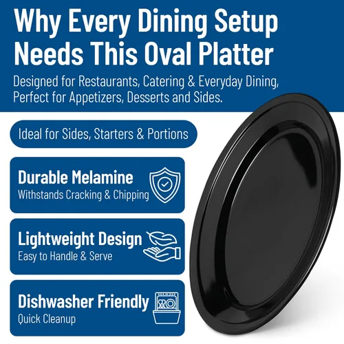 Vista 3 de Carlisle FoodService Products Dallas Ware - Plato ovalado de plástico reutilizable con borde para el hogar y restaurantes, melamina, 9.25 x 6.25