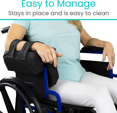 Vista 7 de Vive - Canal de apoyo lateral para brazo para silla de ruedas (1 pieza) - Accesorio de cojín para reposabrazos - Almohada para reposabrazos y codos