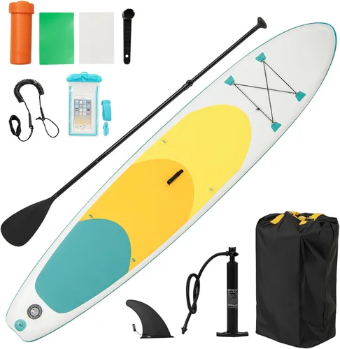 Vista 11 de GYMAX Tabla de remo, tabla de remo inflable con accesorios de SUP, aleta extraíble, paleta, bomba, correa y bolsa de transporte, tablas de remo