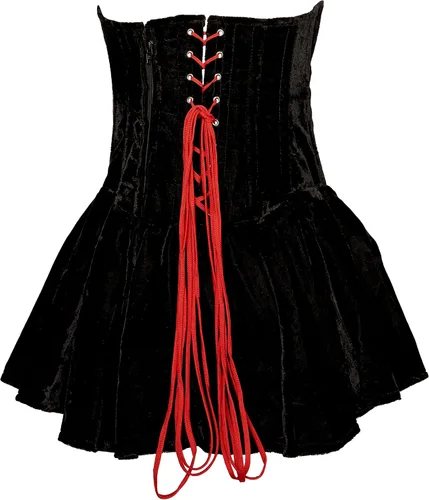 Vista 3 de Daisy corsets Womens Top Drawer Black Velvet Steel Boned Corset Dress