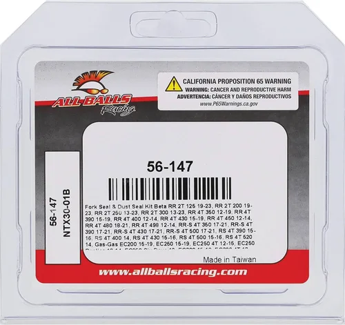 Vista 4 de Kit de horquilla y sello anti polvo All Balls Racing 56-147 Compatible con/Reemplazo para Honda Husqvarna Kawasaki Suzuki Yamaha