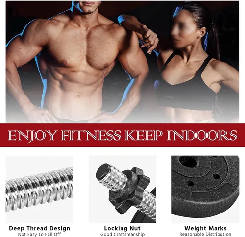 Vista 2 de Topeakmart Juego de mancuernas ajustables de 44 libras/66 libras, equipo de entrenamiento de fuerza para mujeres y hombres en casa, gimnasio