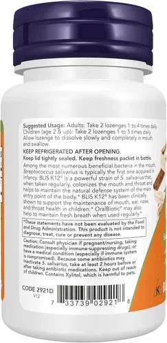 Vista 3 de NOW Supplements, OralBiotic™, desarrollado para adultos y niños, cepa verificada, 60 pastillas