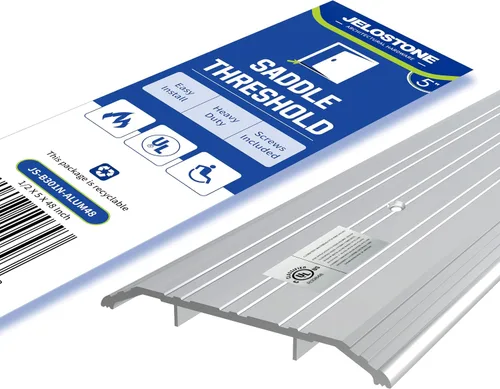 Vista 7 de Umbral de puerta de aluminio comercial resistente de 5 pulgadas de ancho x 1/2 pulgadas de alto x 36 pulgadas de largo (molino de aluminio)