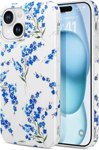 Vista 10 de J.west Funda compatible con iPhone 14 para mujer, bonito diseño floral femenino, patrón kawaii de flores silvestres en acuarela para niñas
