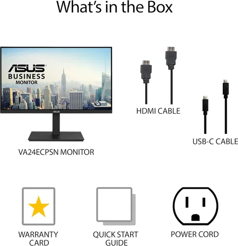 Vista 8 de ASUS Monitor de acoplamiento 1080P de 23.8 pulgadas (VA24ECPSN) - Full HD, IPS, 75Hz, sincronización adaptativa, altavoces, cuidado de los ojos, luz