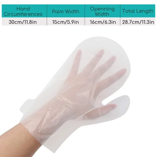 Vista 5 de 400 revestimientos de baño de parafina para pies y manos, 200 fundas de plástico para pies y 200 forros de cera de parafina más grandes y gruesos