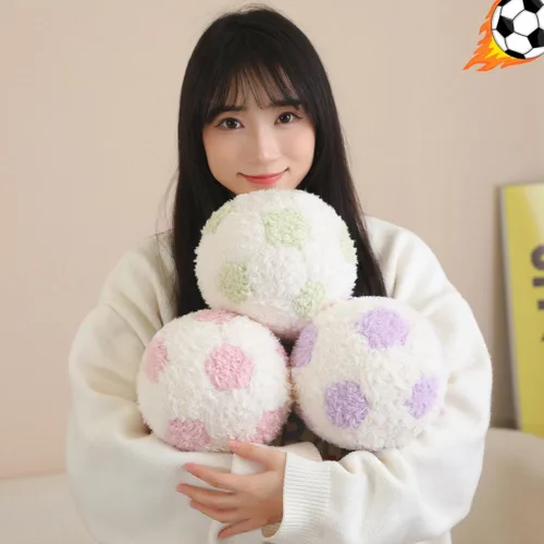 Vista 4 de Soccer Pillow Cute Football Throw Pillow Round Home Decorative Throw Pillow Aesthetic Sports Ball Plush Pillows for Couch Bed Bedroom Sofa Chair