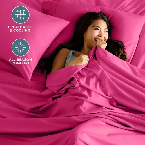 Vista 97 de Bare Home Sheet Set 1800 Ultra-Soft with 2 Pillowcases (Twin XL, Dark Blue)
