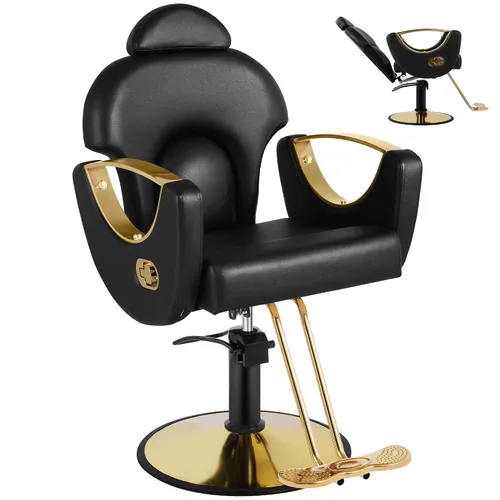 Vista 17 de Silla de peluquero reclinable para estilista Todo negro