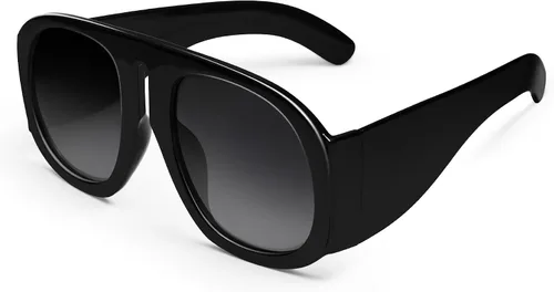 Vista 3 de VANLINKER Gafas de sol de aviador cuadradas de gran tamaño para mujeres y hombres, vintage, redondas, de los años 70, gafas de sol retro gruesas