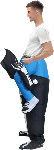 Vista 3 de IHGYT Inflatable Skeleton Carry Me on The Shoulder Costume Ride Costumes Air Blow up Suit party dress Halloween and Christmas Cosplay Adult