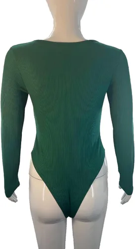 Vista 6 de Ludhou Body sexy de manga larga abombada con cuello cuadrado para mujer