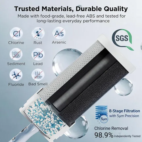 Vista 5 de ANGEL CF30 Filtro de agua para grifo de fregadero, sistema de filtración de agua de montaje en grifo, reduce el 98% de cloro, plomo y óxido, probado