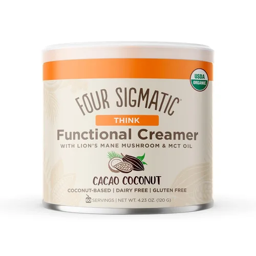 Vista 7 de Four Sigmatic Focus Chocolate Coffee Creamer Crema de café sin lácteos orgánica con Lion’s Mane y Vitamina B12 Chocolate, 4.23 oz