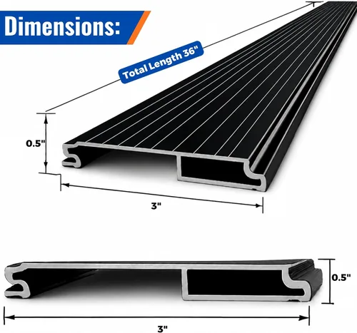 Vista 2 de KC Hardware Extensión de umbral de aluminio, extensor de umbral de puerta de alta resistencia para umbral existente, transición suave de puerta, uso