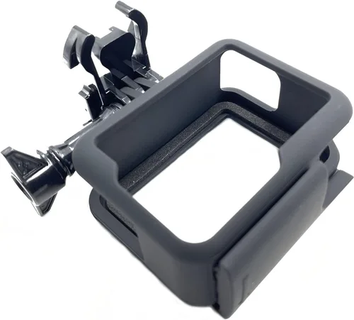 Vista 2 de Soporte de marco protector compatible con GoPro Hero 7/6/5/(2018), carcasa protectora de cámara de acción negra con soporte de liberación rápida