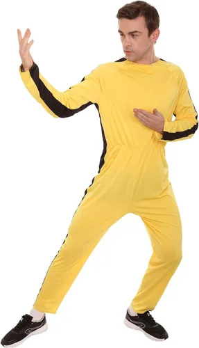 Vista 9 de Traje negro y amarillo de la celebridad de las artes marciales de la muerte de los hombres adultos HC-1147