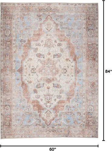 Vista 256 de GLN Rugs Traditional Collection - Alfombra de felpilla lavable a máquina, tradicional lavable, antideslizante, alfombra de felpilla de pelo corto