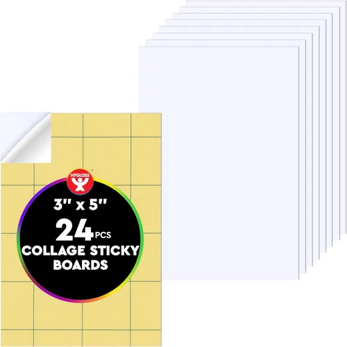 Vista 7 de Hygloss Pizarras adhesivas para collage – Paquete de 6 tableros autoadhesivos de collage de 3 x 5 pulgadas para niños, tableros de montaje