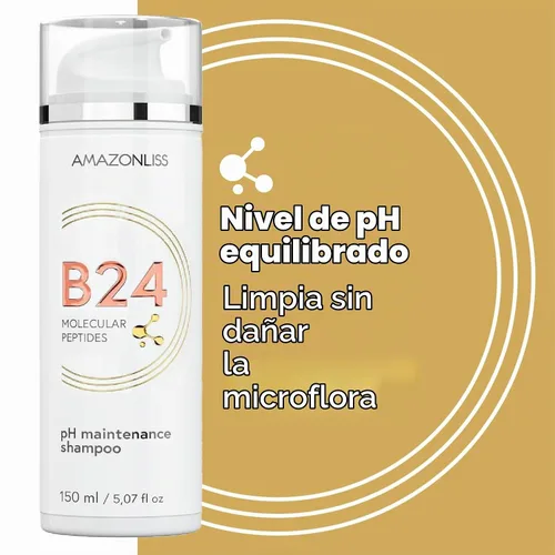 Vista 2 de Amazonliss – Péptidos moleculares B24 – Champú de mantenimiento de pH (champú B24 5.07 Fl Oz)