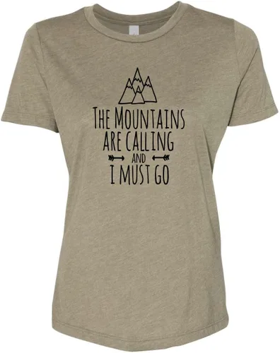 Vista 25 de Cute Women's Screen Printed Crew Neck Tee, Shirts With Sayings, Dusty Blue or Olive