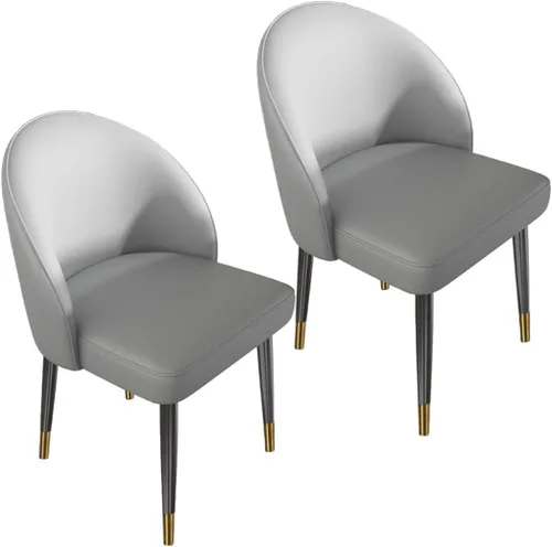Vista 32 de YVYKFZD Juego de sillas de comedor, silla de comedor de cuero con respaldo curvo, sillas de cocina sin brazos, silla auxiliar tapizada cómoda