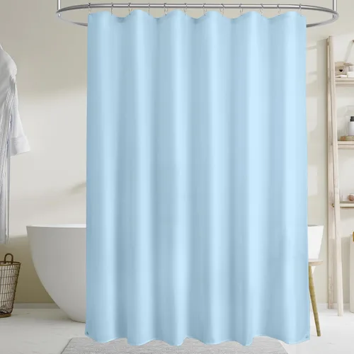 Vista 3 de Titanker Forro de cortina de ducha de tela, azul bebé, impermeable, ligero, lavable a máquina, 70 x 72 pulgadas