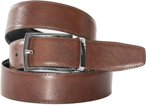 Vista 5 de MONZA Cinturón de cintura formal reversible y elástico, 1.25 pulgadas, ambos lados, cinturón elástico de piel