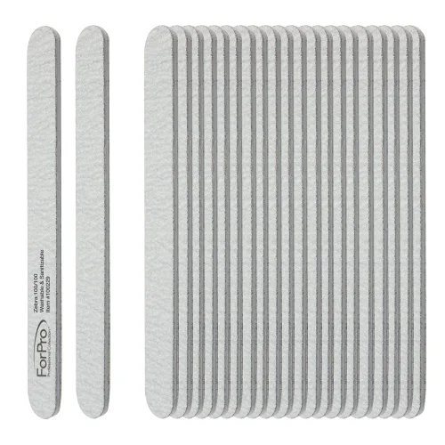 Vista 24 de ForPro Professional Collection ForPro Zebra Tabla de Espuma, Grano 80/80, Lima de Uñas de Manicura de Doble Cara, 7 pulgadas L x 0.75 pulgadas A