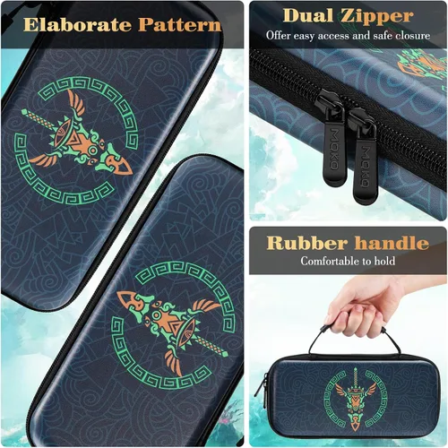 Vista 7 de MoKo Accesorios de almacenamiento para Switch con 1 funda de juego de 48 ranuras y 1 funda de transporte de viaje para interruptor