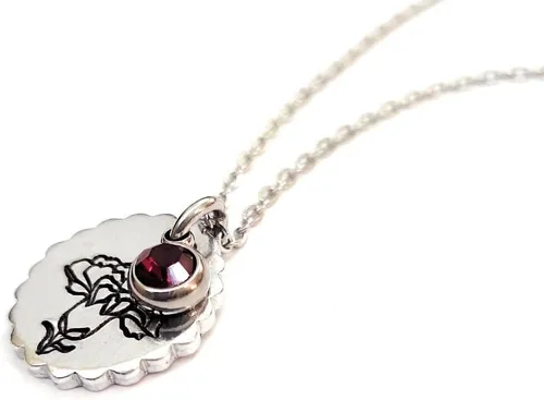Vista 52 de Birth Month Flower and Birthstone Necklace