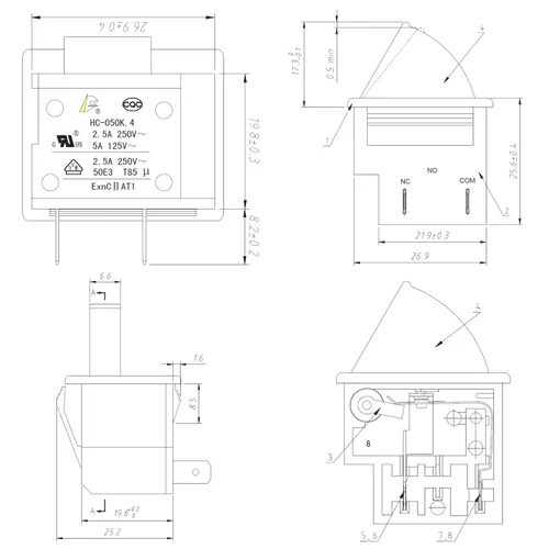 Vista 5 de BOJACK Interruptor de luz para puerta de refrigerador, 2 pies (paquete de 2)