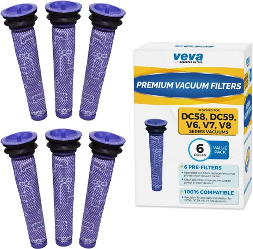Vista 8 de Veva Paquete de 2 filtros HEPA de alta calidad compatibles con aspiradora inalámbrica Dyson V6, pieza de repuesto # 966741-01, captura alérgenos