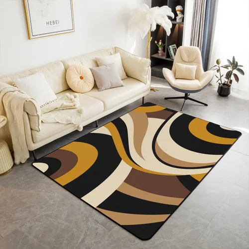 Vista 8 de Alfombra de área en espiral colorida de 3 x 5 pies, abstracta y moderna geométrica, decoración de remolinos, antideslizante, para hombres, mujeres