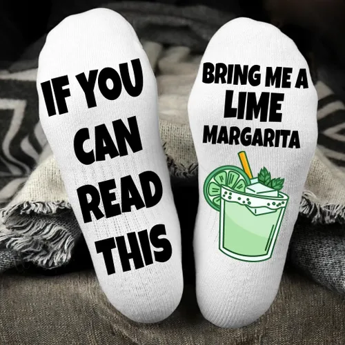 Vista 4 de Calcetines Bring me a Margarita para hombres y mujeres, calcetines para beber para hombre, regalos de margarita