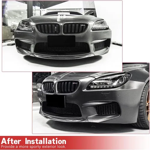 Vista 2 de Borde de parachoques delantero de fibra de carbono real F06 para BMW Serie 6 2012-2017 F06 F12 F13 650i M Sport Convertible Coupé 2 puertas Alerón