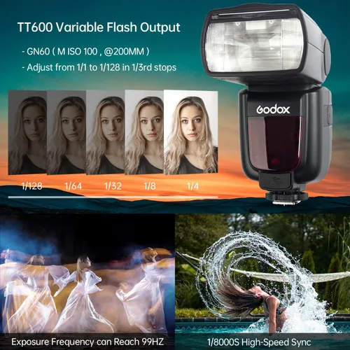 Vista 4 de Godox 2pcs TT600 GN60 Flash de cámara Speedlite con disparador de flash X2T-S Compatible con cámara Sony, sistema inalámbrico X 2.4G, HSS 1/8000s